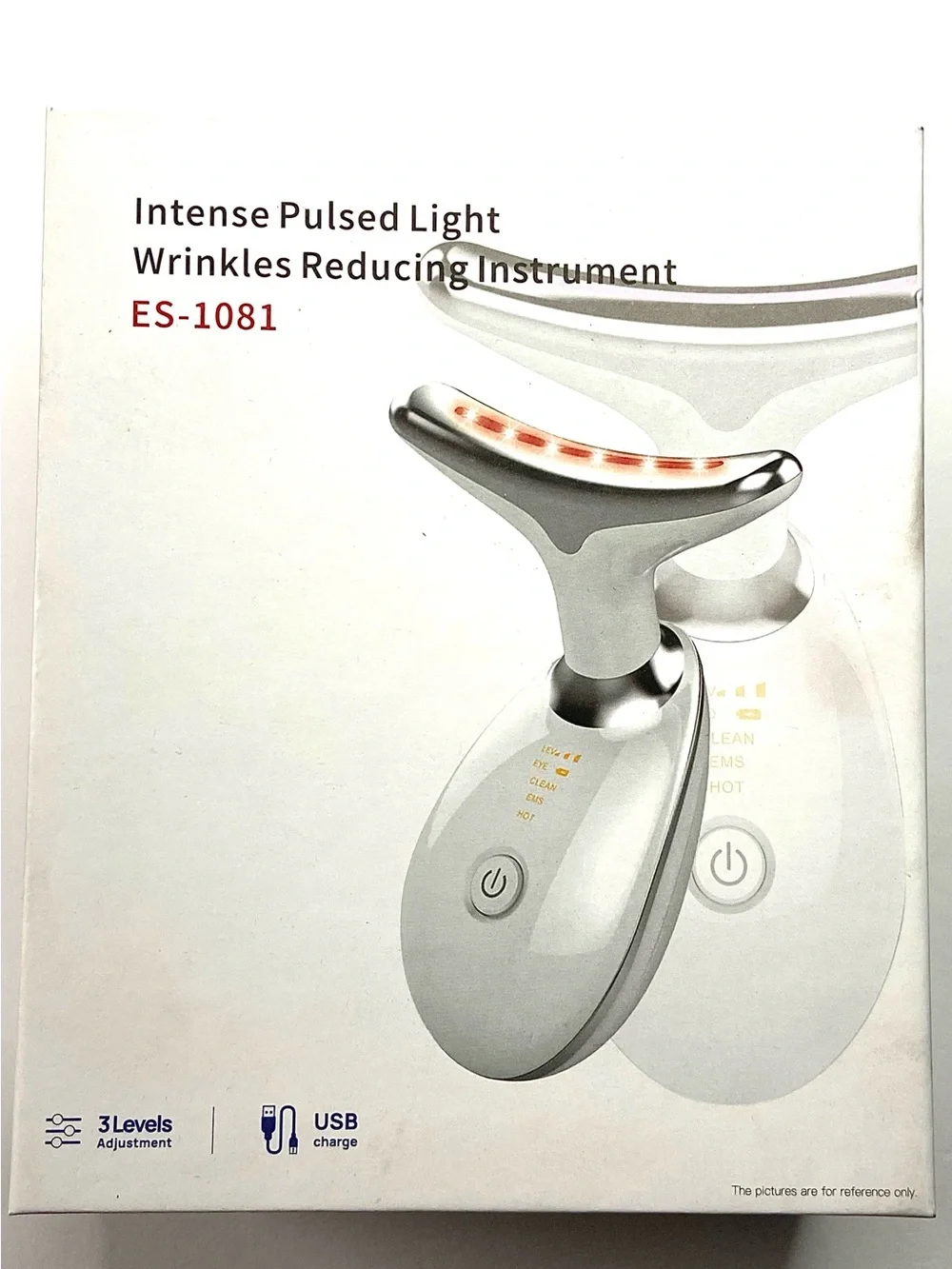Facial T-Bar Massager in White with Silver Accent